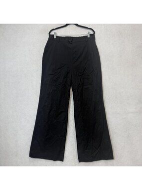 Grana Pants Womens XXL Black Supima Cotton Straight Leg Chino Elastic Waist